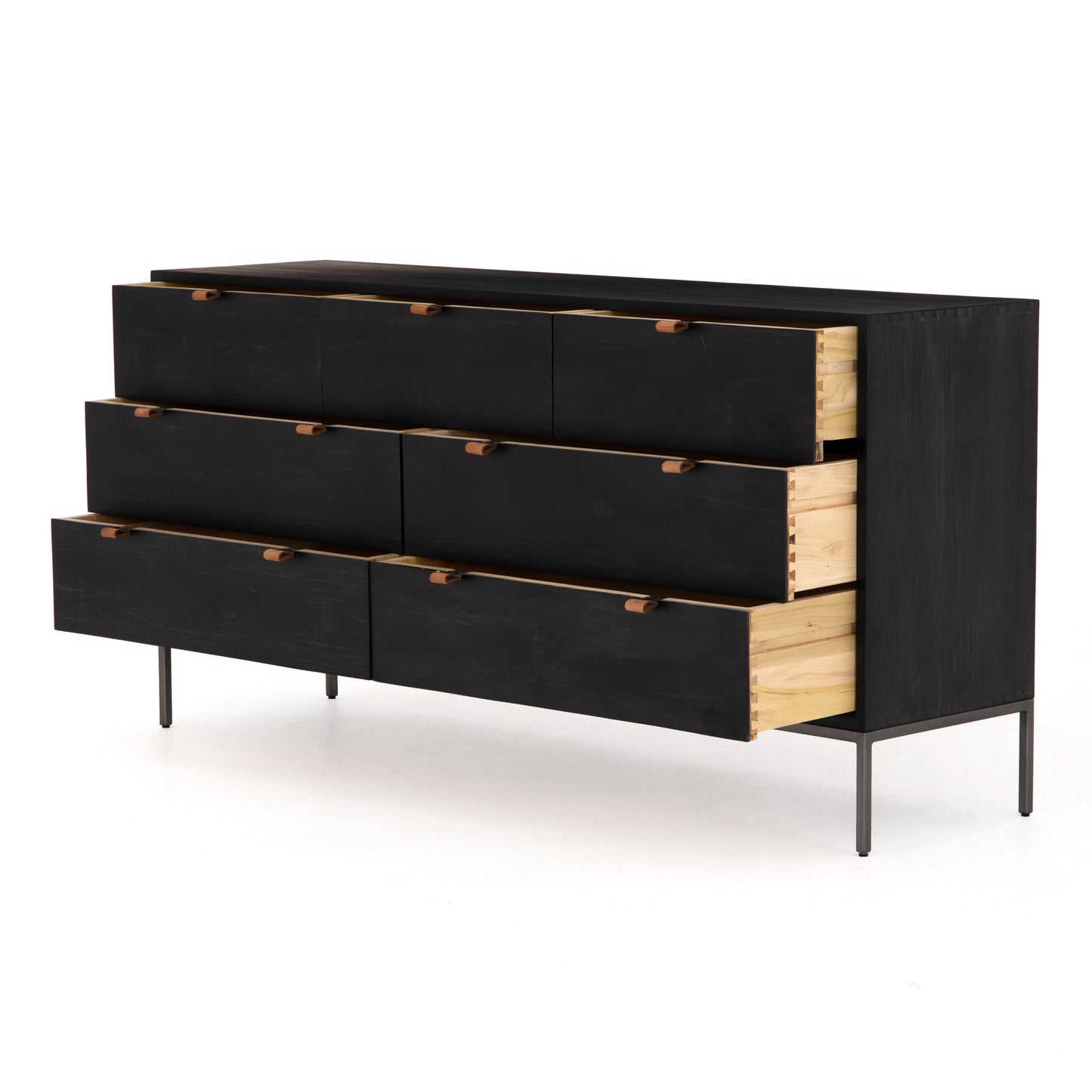 Trey 7 Drawer Dresser-Black Wash Poplar