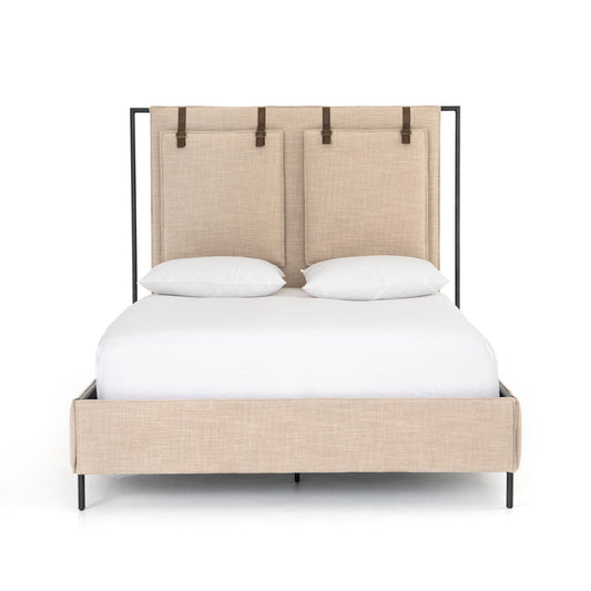 Leigh Upholstered Queen Bed-Palm Ecru