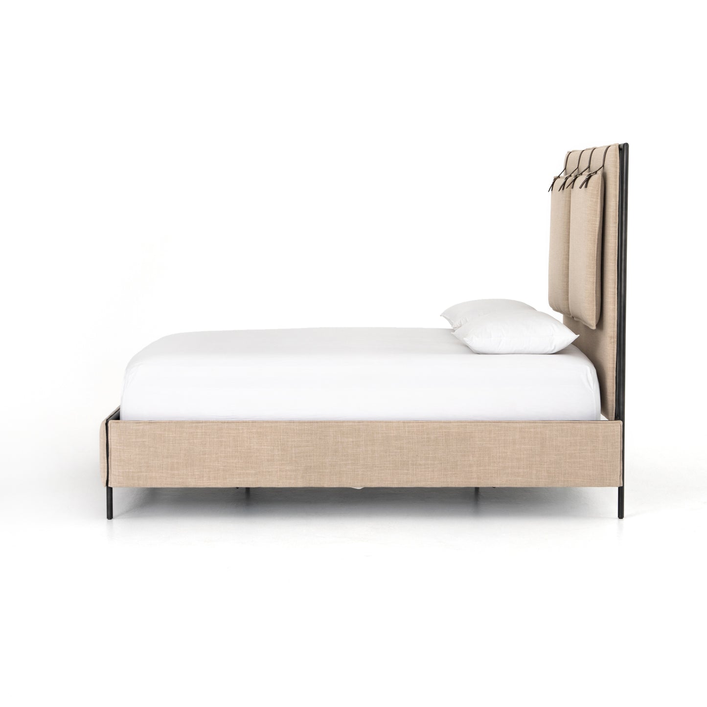 Leigh Upholstered Queen Bed-Palm Ecru