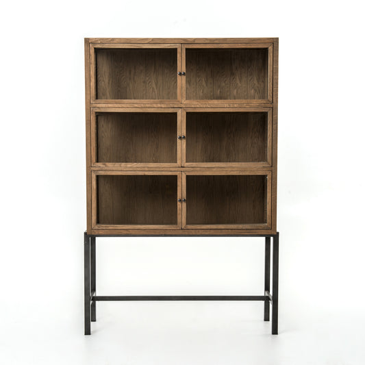 Spencer Curio Cabinet-Drifted Oak