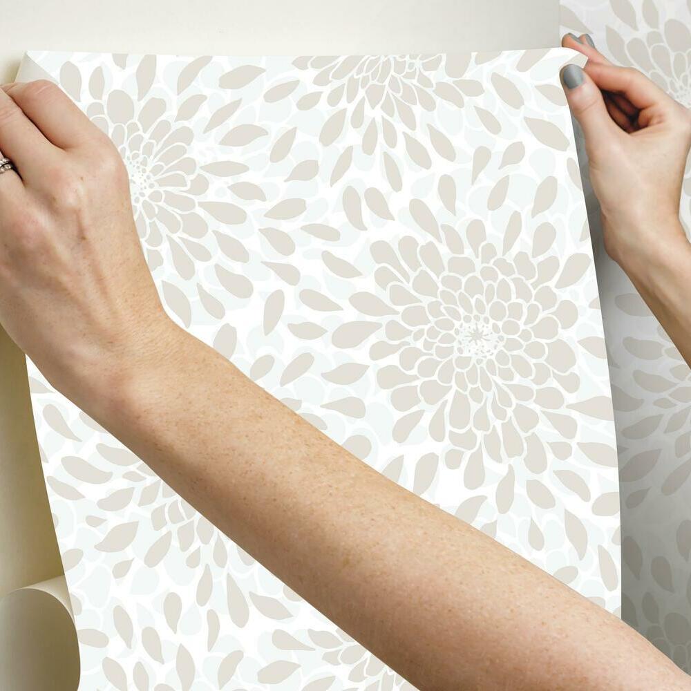 Toss the Bouquet Peel and Stick Wallpaper with Metallic Inks