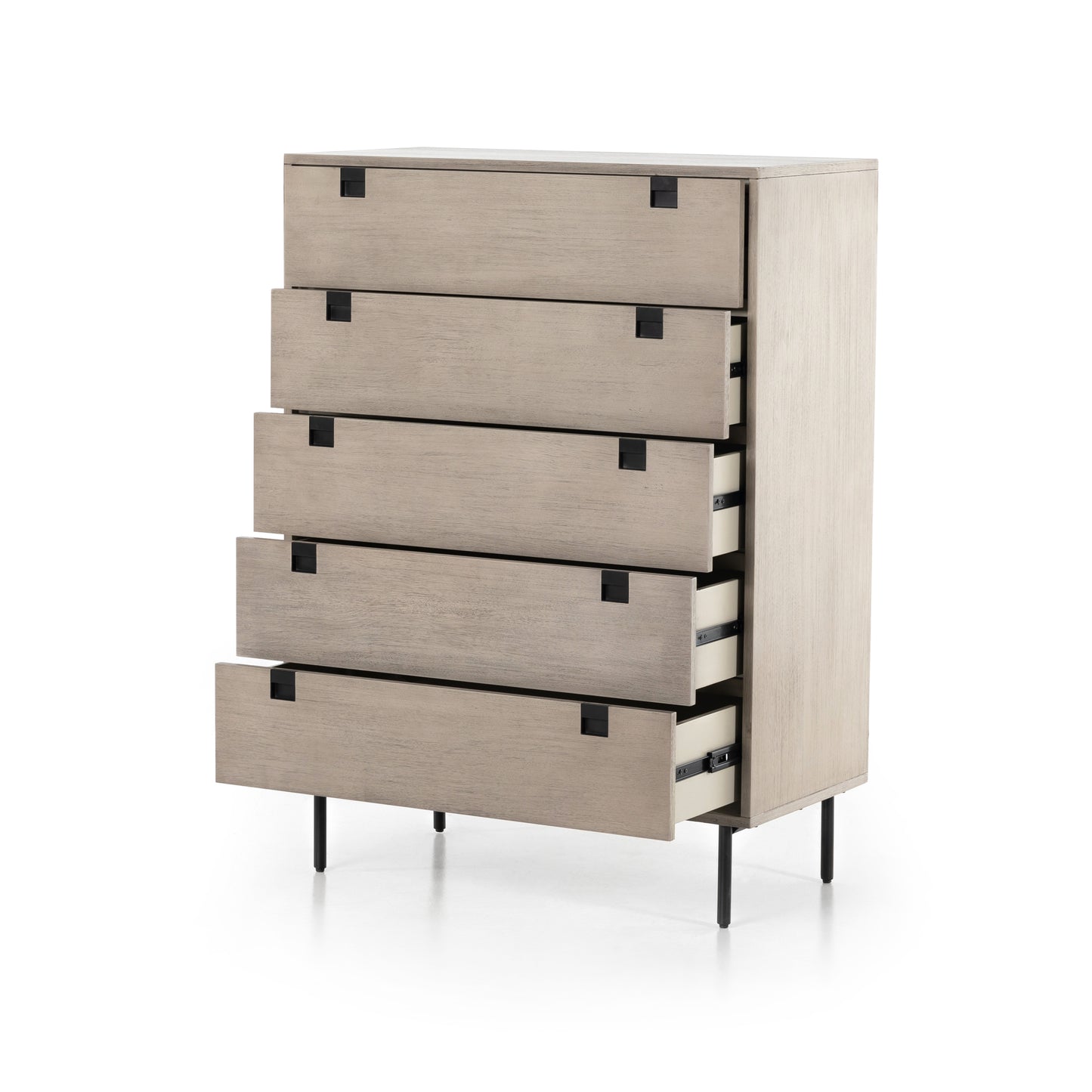 Carly 5 Drawer Dresser-Grey Wash Veneer