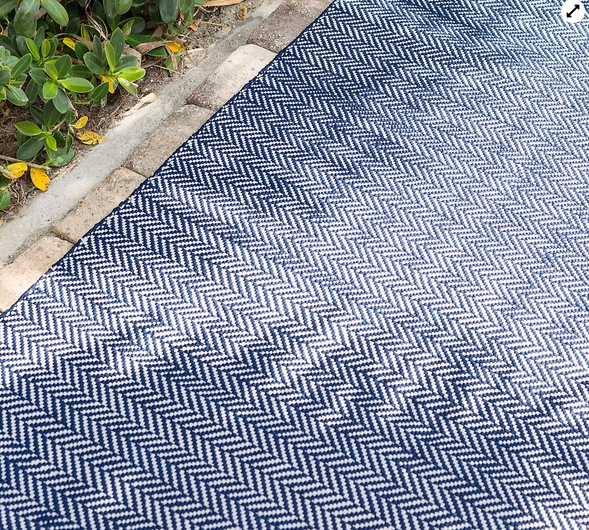 Herringbone Indigo/White Handwoven Indoor/Outdoor Rug | Dash & Albert by Annie Selke