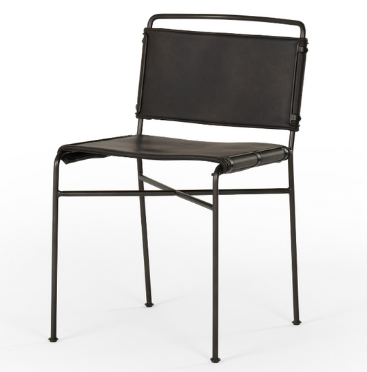 Wharton Dining Chair-Distressed Black