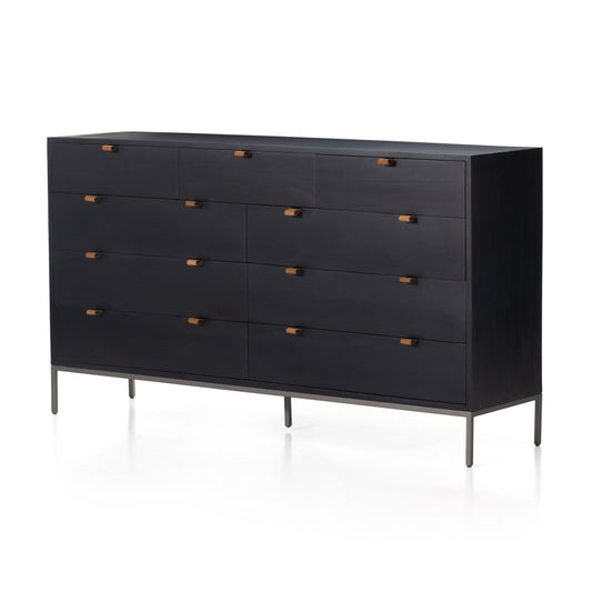 Trey 9 Drawer Dresser-Black Wash Poplar