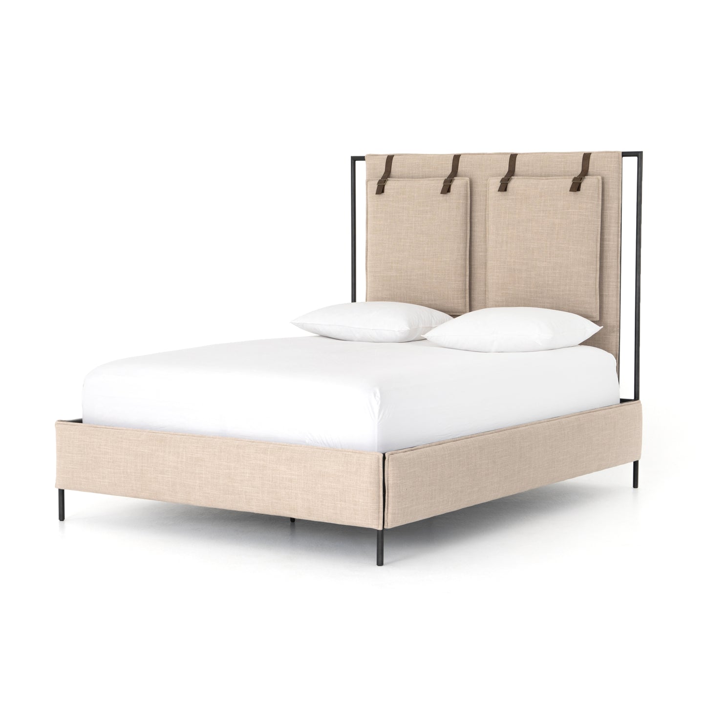 Leigh Upholstered Queen Bed-Palm Ecru