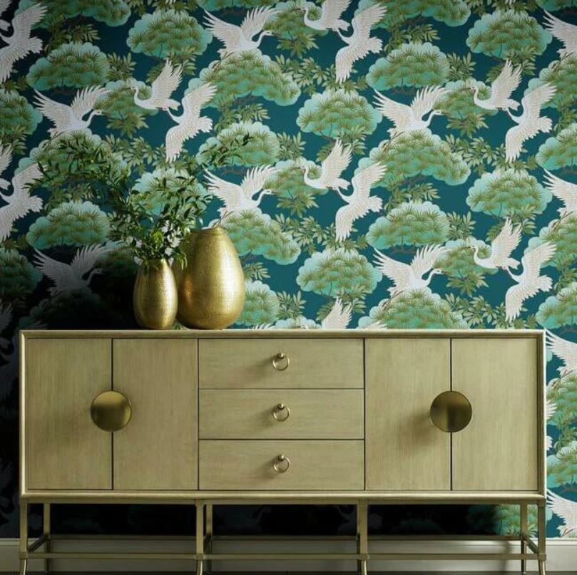 Sprig & Heron Wallpaper