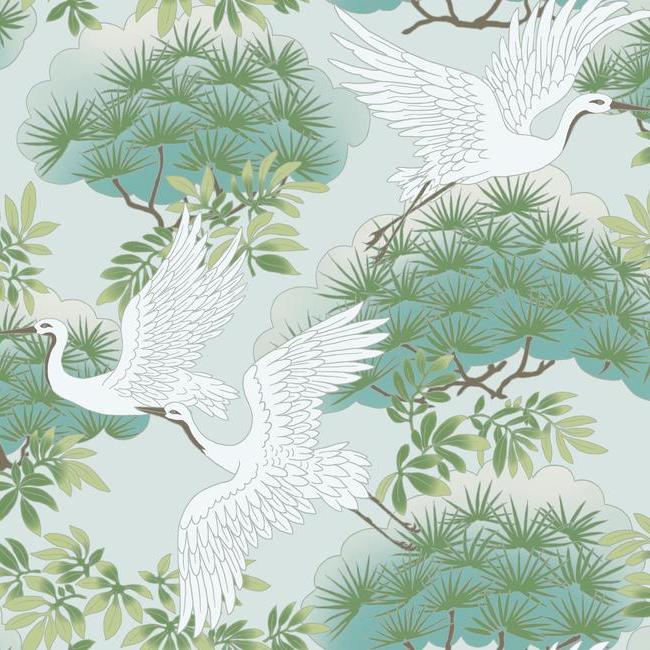 Sprig & Heron Wallpaper