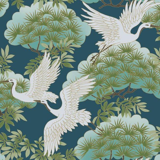 Sprig & Heron Wallpaper