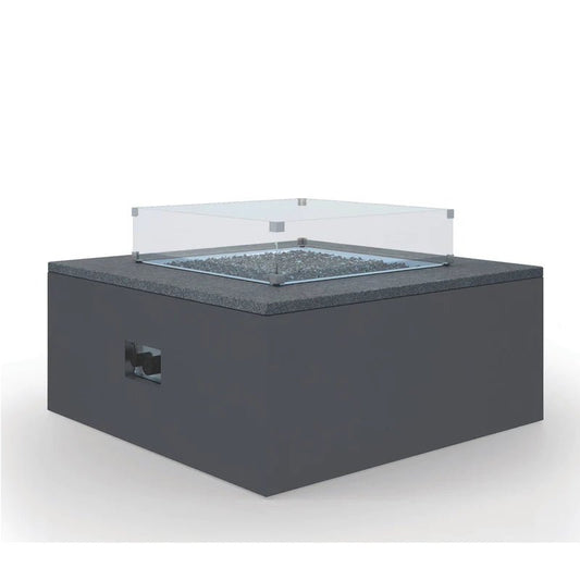 Black Granite Square Fire Table - Astonishing Home Collection