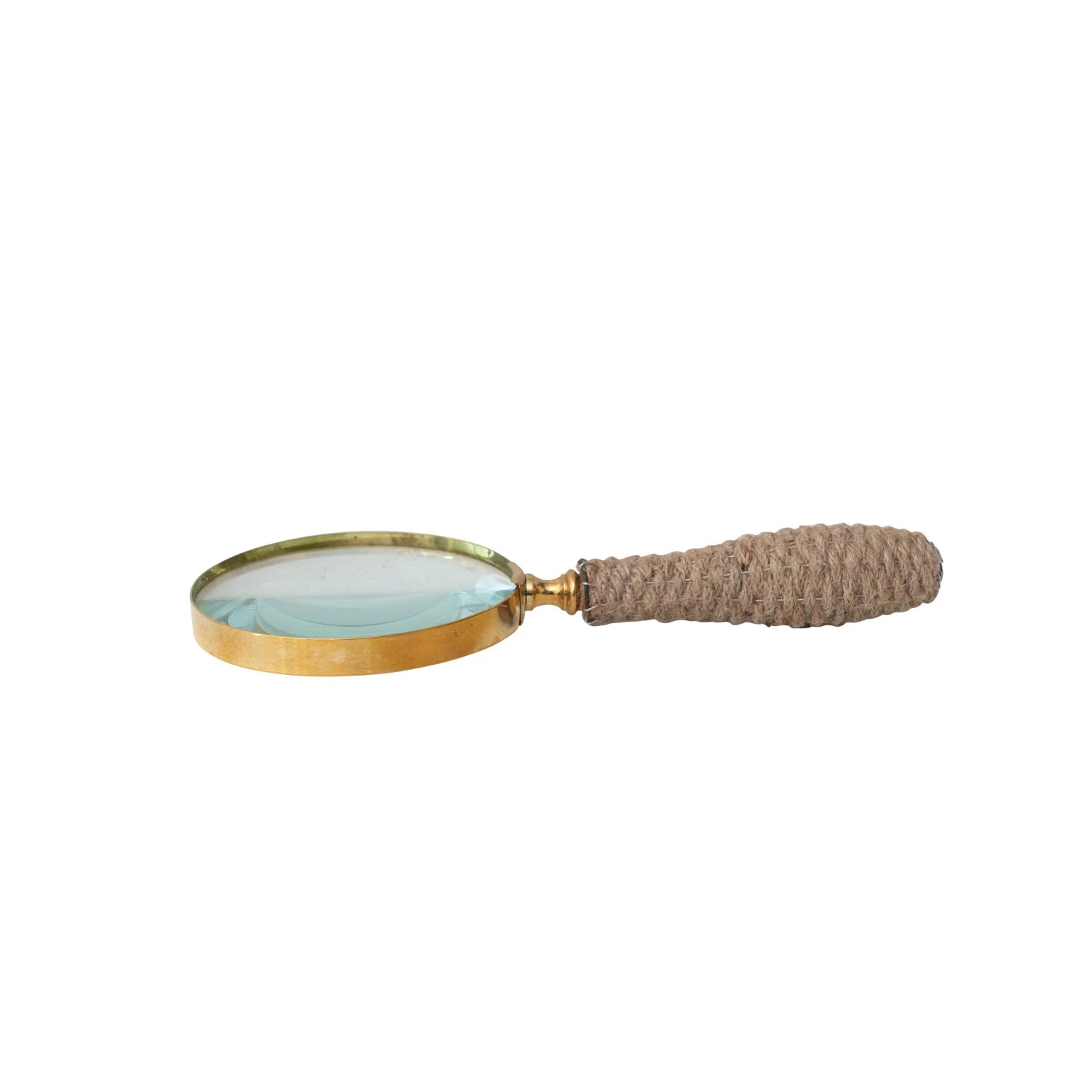 Brass Magnifying Glass w/ Jute Wrapped Handle - Astonishing Home Collection